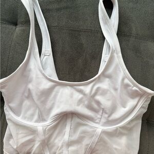 ALO Yoga White Mesh Corset Bra